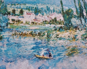 Monet Landscape Cotton Fabric: Thunderstorm Oil Painting Calico