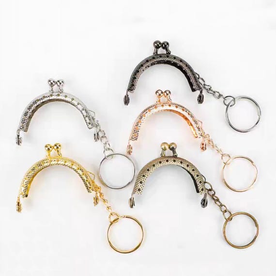 2" Metal Kiss Lock Purse Frame with Keyring - FREE Pattern (5.5cm Clutch Frame)