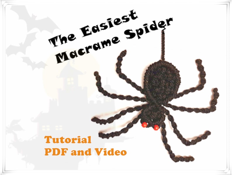 The easiest Macrame spider DIY tutorial for beginner basic knots guide included video tutorial and PDF image 1