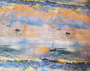 Monet Impression Sunrise Cotton Fabric: Quilting, Apparel, Crafts