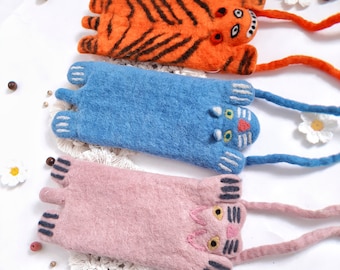 Felted Wool Animal Purse: Handmade Colorful Crossbody Bag