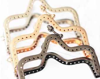 4'' Metal Purse Frame Kiss Lock with Free Pattern