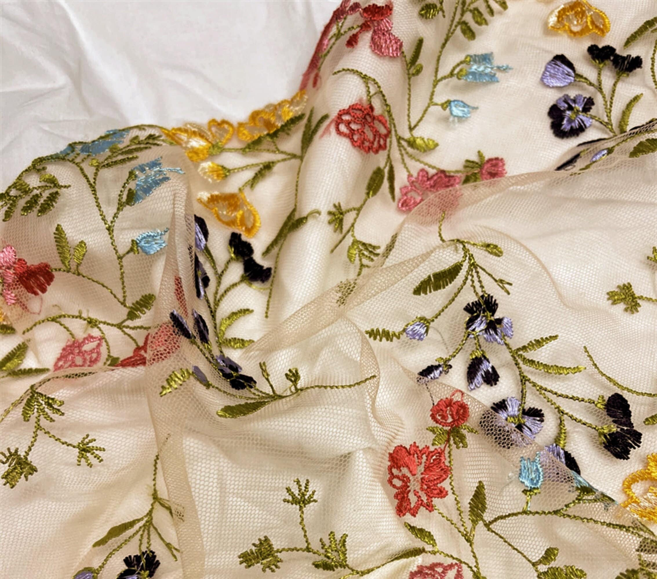 Floral Embroidered Fabric -  Canada