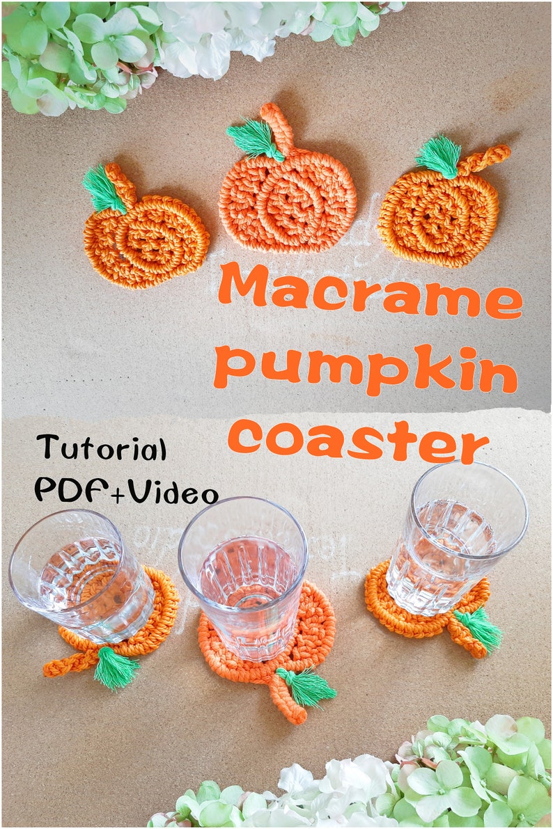 Macrame Pumpkin Coaster Tutorial: Beginner DIY Guide (PDF & Video) image 1
