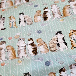100% Cotton fabric Cute Cat Fabric Slimming cat fabric by the yard Fabric by the quarter Patchwork Fabric for Quilting and Sewing