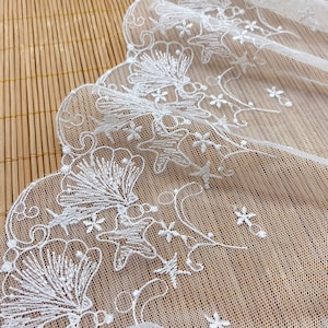 専用eradie Chemical lace ShirtOnepiece White Starfish Shell Embroidery Lace Mesh Lace Accessories