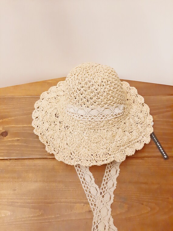 Handmade Crocheted Summer Hat Beach Hat for Women Sun Hat Raffia Hat Straw Hat Adjustable Hat Circumference Collapsible Hat