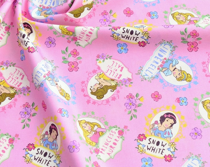 Disney princess Fabric SnowWhite soft kids cotton Cloth Cinderella Little Mermaid Limited pattern Fabric by the yard Fabric by the quarter