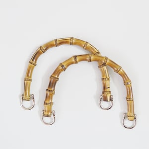2 sizes Natural Bamboo Bag Handles: Handmade DIY Purse Replacement (11x15.5cm)(15cmx20cm)