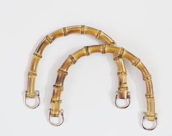 Natural Bamboo Bag Handles: Handmade DIY Purse Replacement (11x15.5cm)