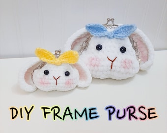 Crochet Rabbit Coin Purse DIY Tutorial: Mini Lop Bunny Frame Purse (PDF Pattern)