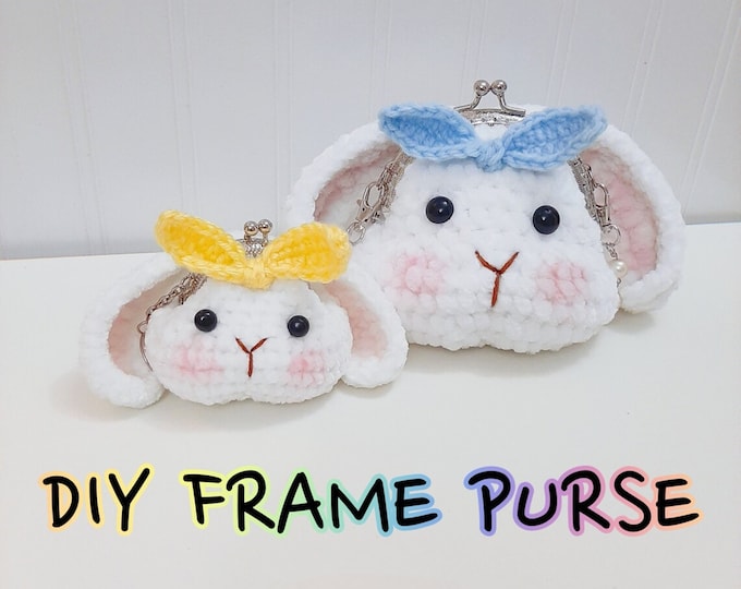 Crochet Rabbit Coin Purse DIY Tutorial: Mini Lop Bunny Frame Purse (PDF Pattern)