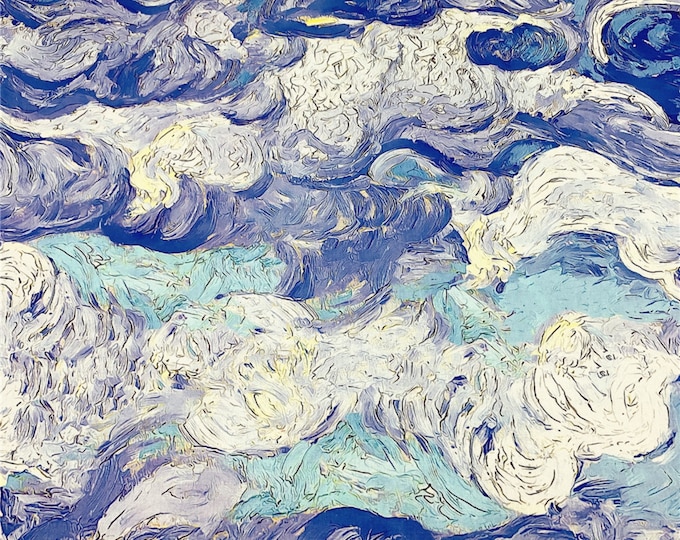 Van Gogh Starry Sky Fabric: 100% Cotton DIY Cloth