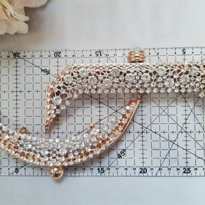 Gorgeous sparkling kiss lock purse frame include a FREE PATTERN and screws Crescent and square 2 kinds golden metal frame DIY purse frame image 8