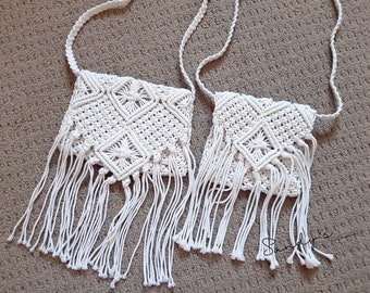 Macrame Crossbody Bag: Boho Cotton Weaving, Summer Beach Purse