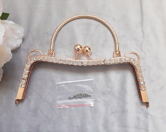 8‘’metal Kiss Lock frame include a FREE PATTERN and screws 20cm golden handel purse frame