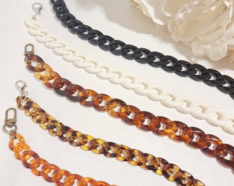 Acrylic Resin Bag Chain: Leopard Print Purse Strap