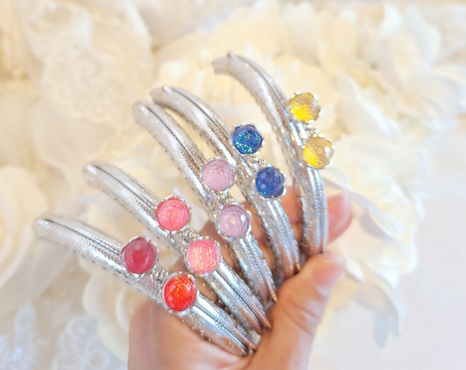 Colorful Beaded Metal Purse Frame: DIY Coin Clutch (4"/3.5")