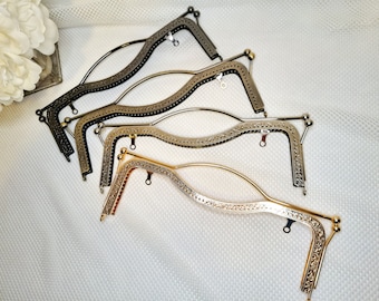 27cm Metal Kiss Lock Purse Frame: Hand Sew-On Bag Frame + Free Pattern