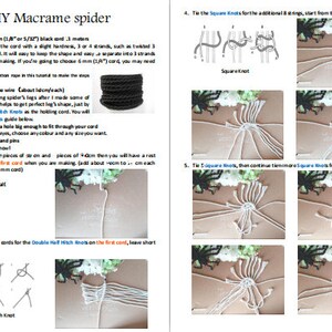 The easiest Macrame spider DIY tutorial for beginner basic knots guide included video tutorial and PDF image 8