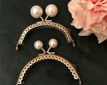 8.5cm Pearl Kiss Lock Purse Frame with Free Pattern