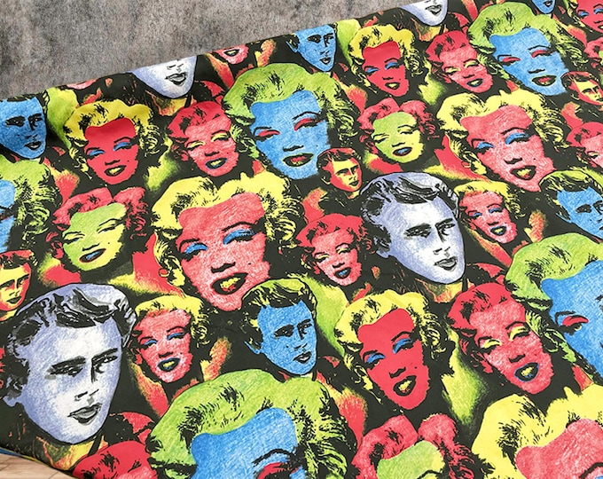 Pop Art Cotton Fabric: Modern Monroe Print, Quilting Cloth By The Yard