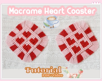 Macrame Heart Coaster Tutorial: Beginner DIY Guide (PDF & Video)
