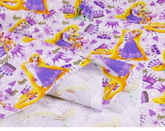 Rapunzel fabric Disney princess Fabric SnowWhite soft kids cotton Cloth Cinderella Little Mermaid Fabric by the yard Fabric by the quarter