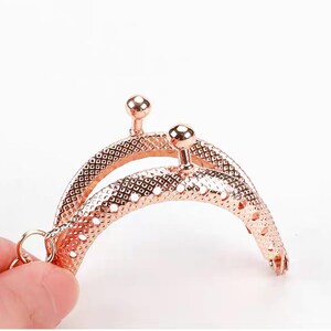 2" Metal Kiss Lock Purse Frame with Keyring - FREE Pattern (5.5cm Clutch Frame) image 9