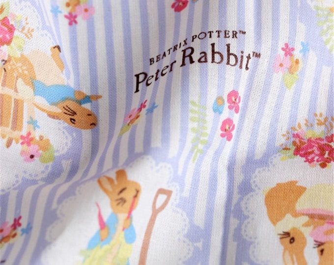 Forget-Me-Not Flower Bunny Rabbit Cotton Fabric: Limited Edition