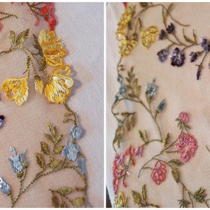 Colourful flower embroidery lace mesh lace accessories DIY curtain clothing lace accessories by the yard image 7