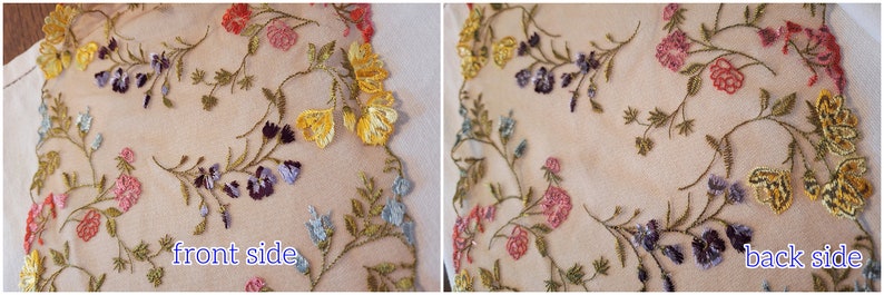Colourful flower embroidery lace mesh lace accessories DIY curtain clothing lace accessories by the yard image 7