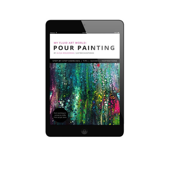 E-book - 'Il mio mondo di arte fluida: pittura a spruzzo', tutorial di pittura a spruzzo, guida passo passo facile da seguire, libro di pittura tutorial in PDF