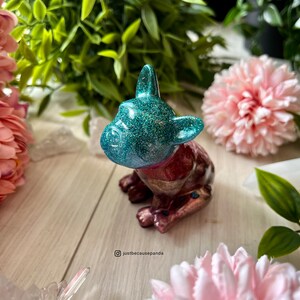 Handgemaakt beeld van glitterhars Franse Bulldog: cadeau hondenliefhebber