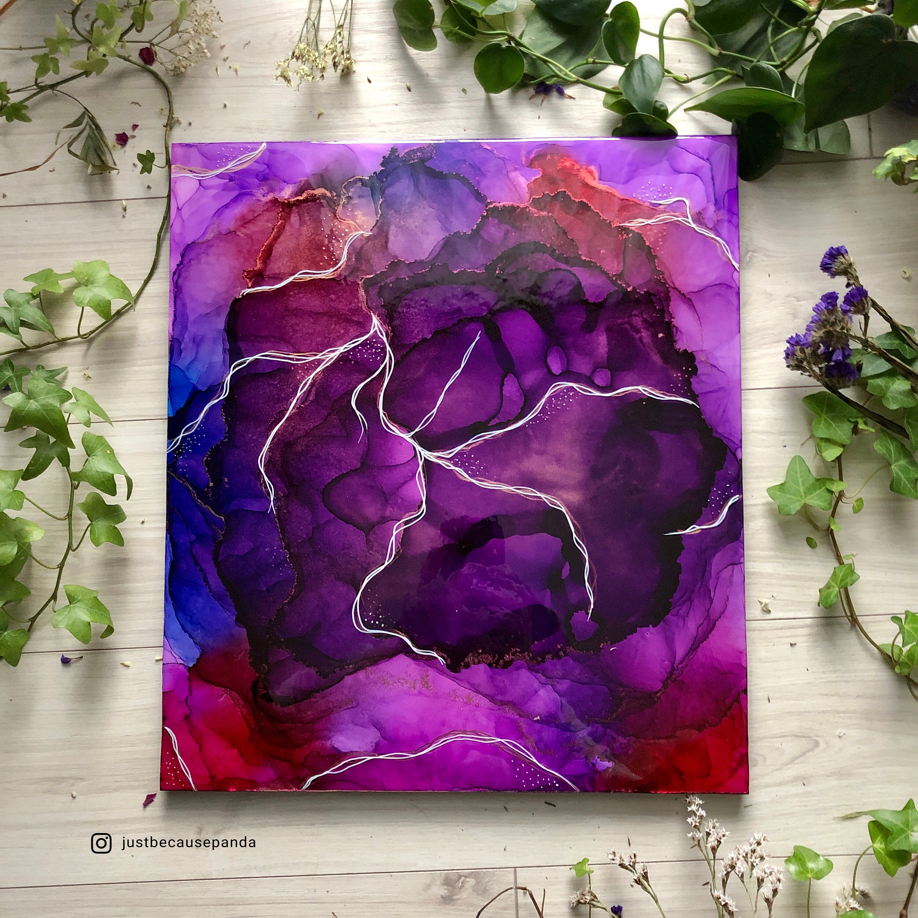 Purple Resin Artwork Abstract Resin Art Fluid Art Original Etsy