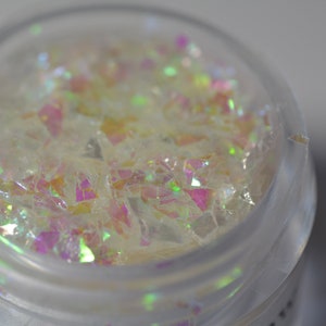 Iridescent Mylar Glitter Flakes: Cosmic Snow Opal Craft Supplies