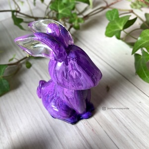 Bunny Cute Art / Bunny Figure / Cute Desk Decoration / Magical Bunny Figurine / Gifts for Bunny Lovers / Purple Bunny / Rabbit Figure