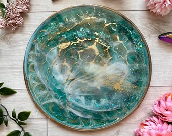 Ocean Resin Tray, Art Centerpiece, Handmade Housewarming Gift, Original Resin Artwork, Unusual Trinket Tray, Epoxy Resin Gift, Sky Art