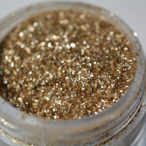 Gold Dusk Glitter Staub / 0-1 mm Flockiger Glitter / Gold Glitter / Dunkles Gold Glitter / Harz Art Zubehör / Nail Art Zubehör