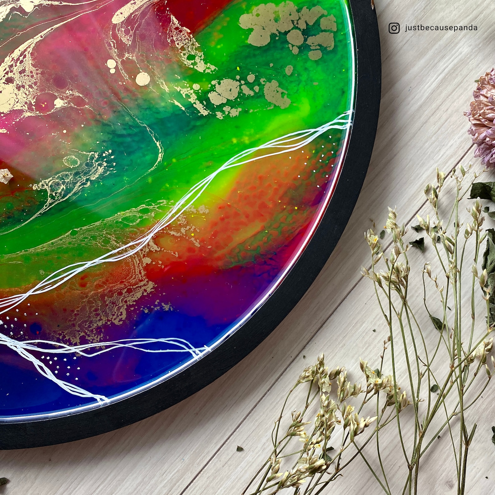 Colorful Resin Artwork Abstract Resin Art Rainbow Painting Etsy
