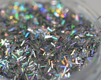 Unicorn Party Glitter Mix / Tinsel Glitter / Shredded Holographic Silver Glitter / Resin Art Supplies / Nail Art Supplies / Strip Glitter