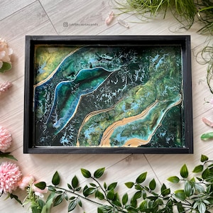 Original Ocean Resin Art - Abstract Coastal Decor, Handmade Modern Wall Art, Perfect Gift for Beach Lovers