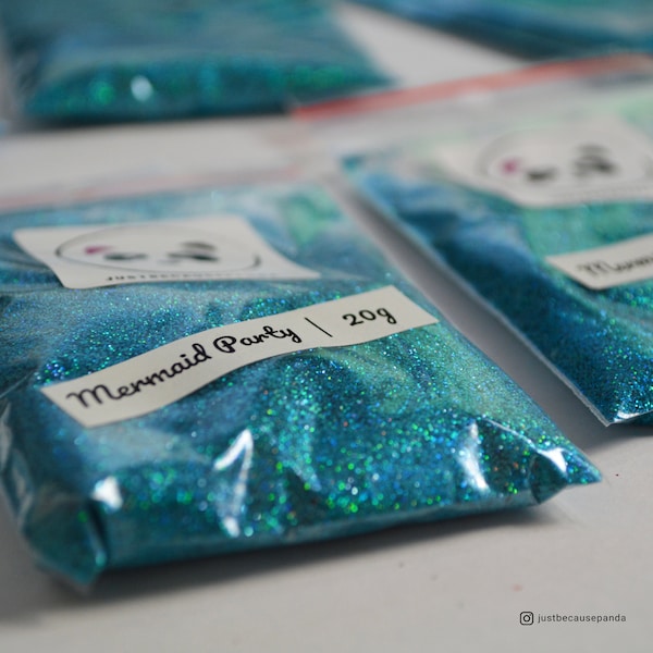 Mermaid Party Glitter / Blue Holographic Glitter / 0.2mm Glitter / Mermaid Glitter / Resin Art Supplies / Nail Art Supplies