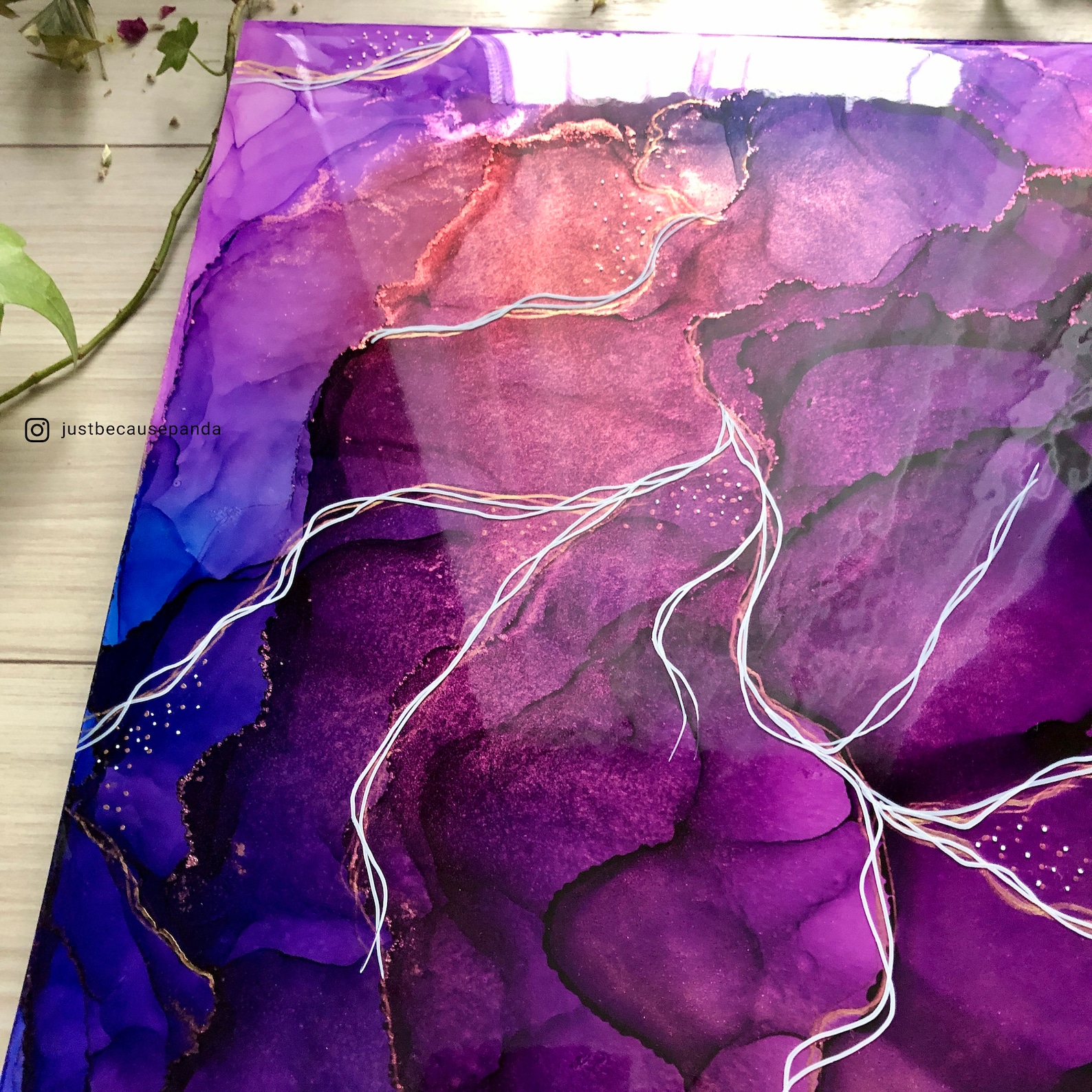 Purple Resin Artwork Abstract Resin Art Fluid Art Original Etsy