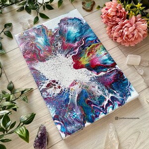 Colorful Abstract Art Ready To Hang, Original Acrylic Hand Painted Wall Painting, Perfect Housewarming Canvas Art, Rainbow Art
