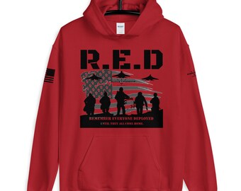 R.E.D Remember Everyone Deployed Unisex Hoodie