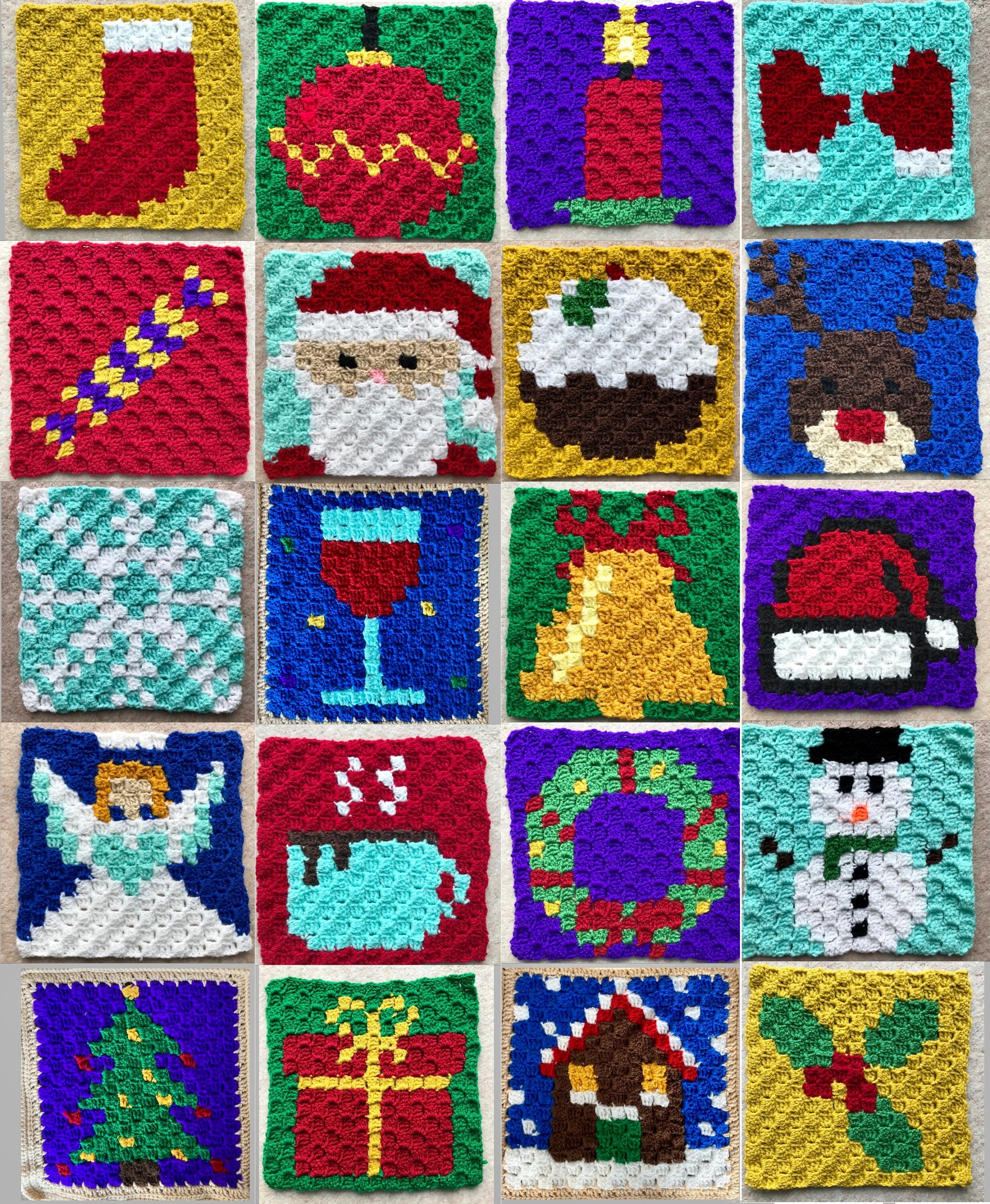 PDF Crochet Pattern - 20 Christmas Corner to Corner C2C Graph - Etsy