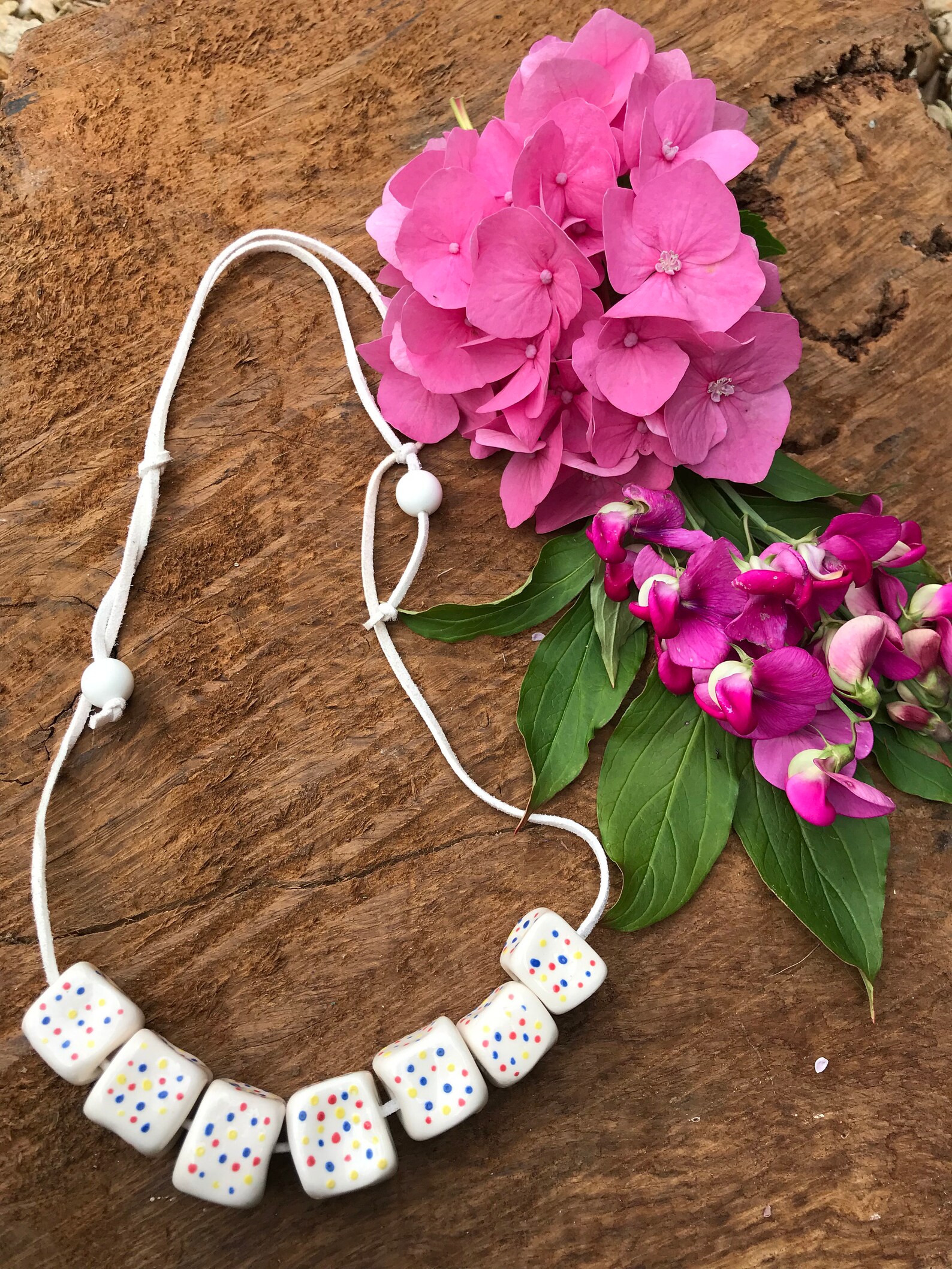 Handmade ceramic bead necklace assorted designs Etsy