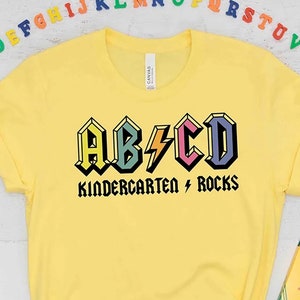 ABCD Kindergarten Rocks Shirt - ABCD Kindergarten Rocks T-Shirt - Christmas Gift for Teachers - Christmas Gift - ABCD Kinder Rocks Shirt