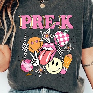 Retro Pre-K Teacher Shirt: Boho Checkered Teacher Appreciation Tee